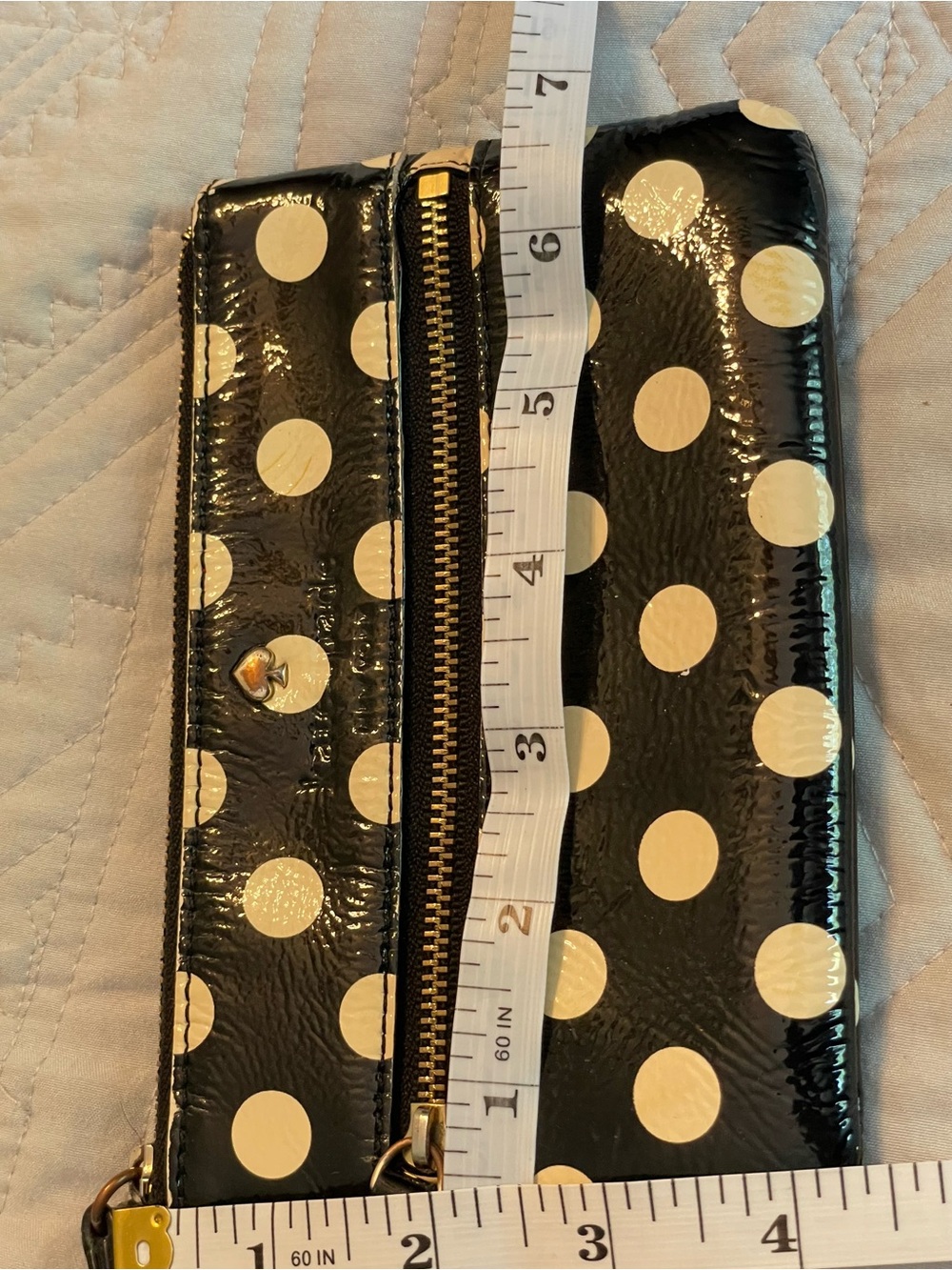 kate spade Black Polka Dot Patent Leather Wristlet - Picture 11 of 12